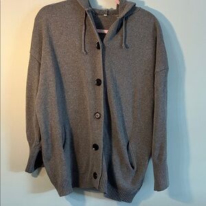 Cozy Gray Hooded Cardigan